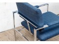 Pair Of Chrome Framed Upholstered Armchairs