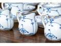 Vintage Continental Blue And White Porcelain Demitasse Set