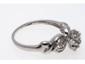 Ornate 10K White Gold Diamond Ring, Size 6.75