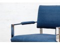 Pair Of Chrome Framed Upholstered Armchairs