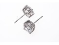 Sterling Silver And Zirconia Stud Earrings.