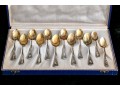 12 Antique German 800 Silver Demitasse Spoons, Boxed    4.105 Troy Ozs. 