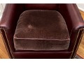 Leather Upholstered Club Chair With Fabric Upholstered Seat