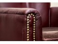Leather Upholstered Club Chair With Fabric Upholstered Seat
