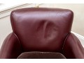 Leather Upholstered Club Chair With Fabric Upholstered Seat