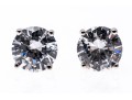 Sterling Silver And Zirconia Stud Earrings.