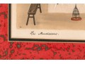 Pair Of Antique French Hand Colored Etchings, Chinese Genre Scenes With Figures