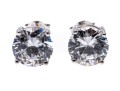 Sterling Silver And Zirconia Stud Earrings.