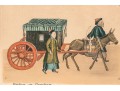 Pair Of Antique French Hand Colored Etchings, Chinese Genre Scenes With Figures