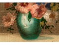 Vintage Oil On Canvas Board, Vase Of Flowers