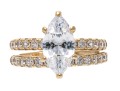 Sterling Vermeil CZ Engagement Ring And Wedding Band Set, Size 7