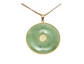 14K Jadeite Pi Pendant Necklace
