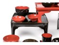 Group Of Asian Lacquered Stands, Cups And Bowls