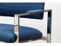 Pair Of Chrome Framed Upholstered Armchairs