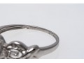 Ornate 10K White Gold Diamond Ring, Size 6.75