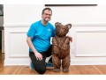 Playful Three Foot Wicker Teddy Bear
