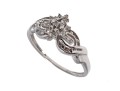 Ornate 10K White Gold Diamond Ring, Size 6.75