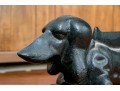 Black Painted Iron Boot Scrape Dachshund Shaped