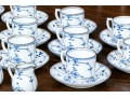 Vintage Continental Blue And White Porcelain Demitasse Set