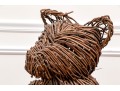 Playful Three Foot Wicker Teddy Bear