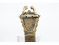 Pair Of Quality Heavy Brass And Glass Wall Sconces