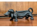 Black Painted Iron Boot Scrape Dachshund Shaped