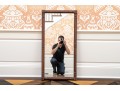 Vintage Hitchcock Style Dark Stained Maple Mirror