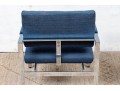 Pair Of Chrome Framed Upholstered Armchairs