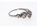 Ornate 10K White Gold Diamond Ring, Size 6.75