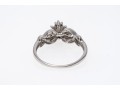 Ornate 10K White Gold Diamond Ring, Size 6.75