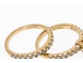 Sterling Vermeil CZ Engagement Ring And Wedding Band Set, Size 7