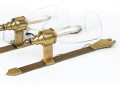 Pair Of Quality Heavy Brass And Glass Wall Sconces