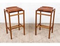 Pair Of Quentin Kelly For Infusion Furniture, Boston Wooden Counter Stools 