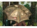 Oil On Artist Board, Under An Umbrella