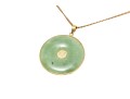 14K Jadeite Pi Pendant Necklace