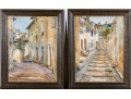 G. Darcy, Two Signed Watercolors On Paper, Mediterranean Village Streets
