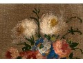Vintage Oil On Canvas Board, Vase Of Flowers