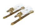 Pair Of Quality Heavy Brass And Glass Wall Sconces