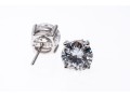 Sterling Silver And Zirconia Stud Earrings.