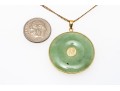 14K Jadeite Pi Pendant Necklace