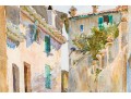 G. Darcy, Two Signed Watercolors On Paper, Mediterranean Village Streets