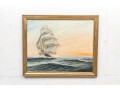 Antique Oil On Canvas, Clipper Ship Ca. 1936, Signed Philipps