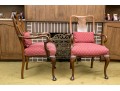 Pair Of Antique Queen Anne Style Fruitwood Armchairs