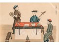 Pair Of Antique French Hand Colored Etchings, Chinese Genre Scenes With Figures