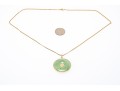 14K Jadeite Pi Pendant Necklace