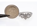 Ornate 10K White Gold Diamond Ring, Size 6.75