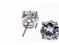Sterling Silver And Zirconia Stud Earrings.