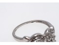 Ornate 10K White Gold Diamond Ring, Size 6.75