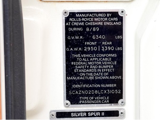 1990 Rolls Royce Silver Spur II 