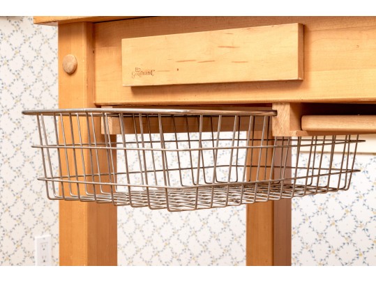 Awesome Le Gourmand Utilitarian Kitchen Island With Butcher Block Top